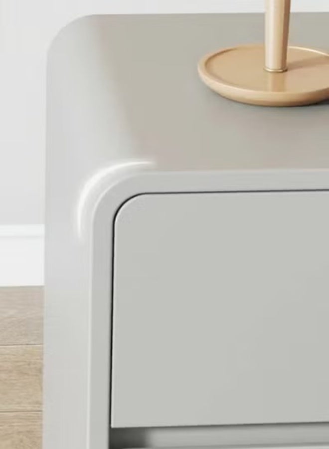 فاشون هوم طاولة سرير جانبية حديثة عالية اللمعان مع 2 أدراج تخزين طاولة نهاية السرير الخشبية الصلبة 45 × 40 × 45 سم (مجمعة بالكامل) - Image 4